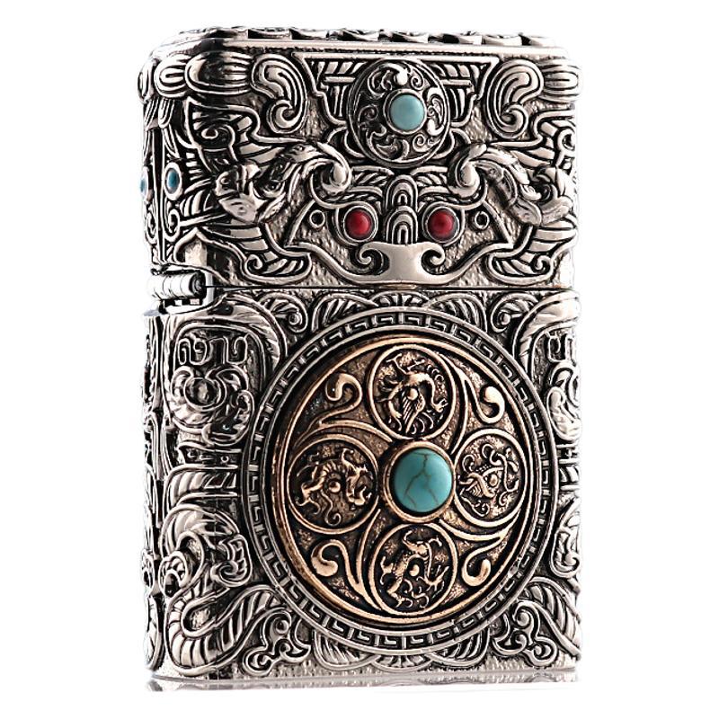 Cloud-patterned Four Symbols Rotating-core Stamped Armor Lighter