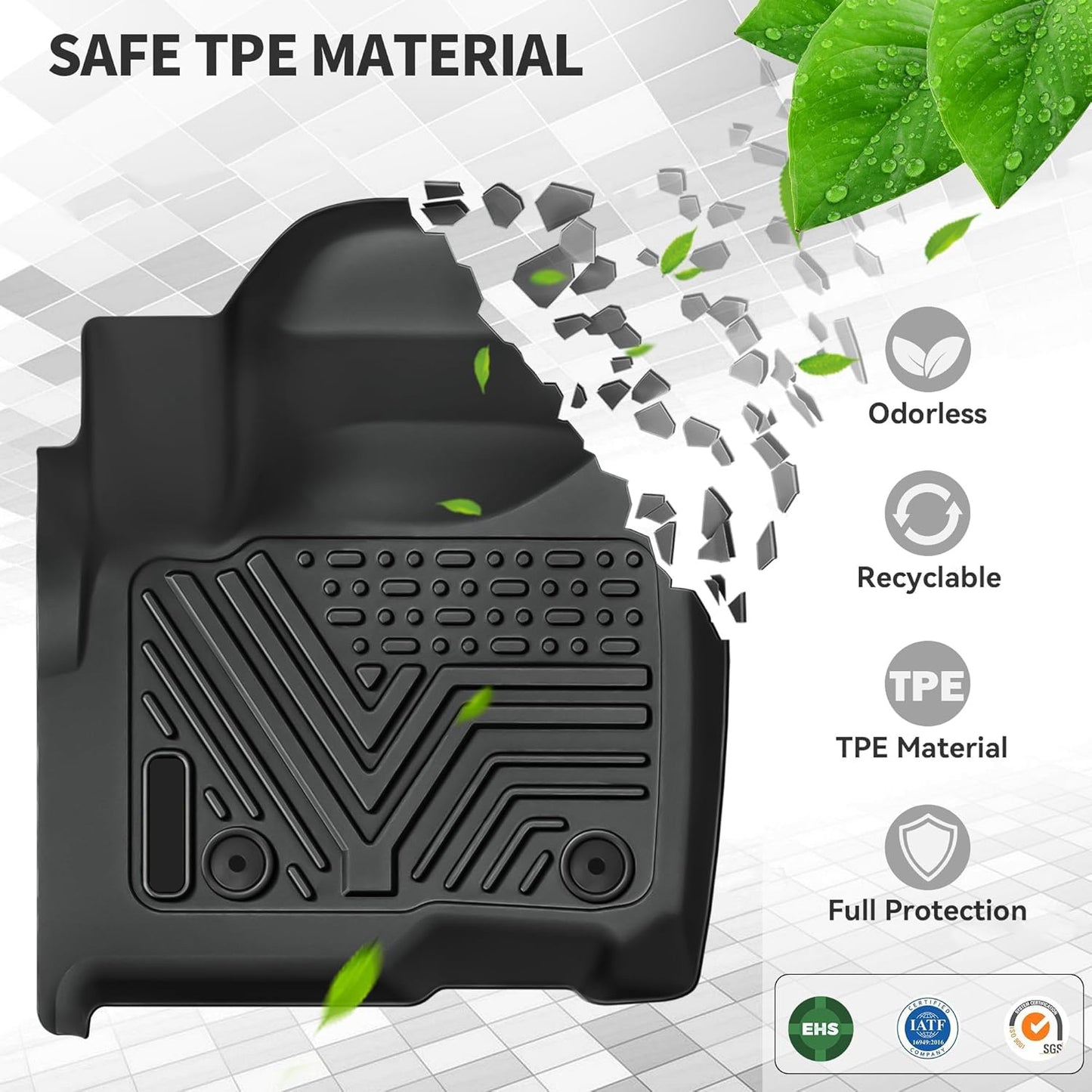 Floor Mats Fit For 2018-2023 Mazda CX-5, TPE All Weather Custom Fit Floor Liners For Mazda CX5, 1st & 2nd Row Car Mats Accessories, Black