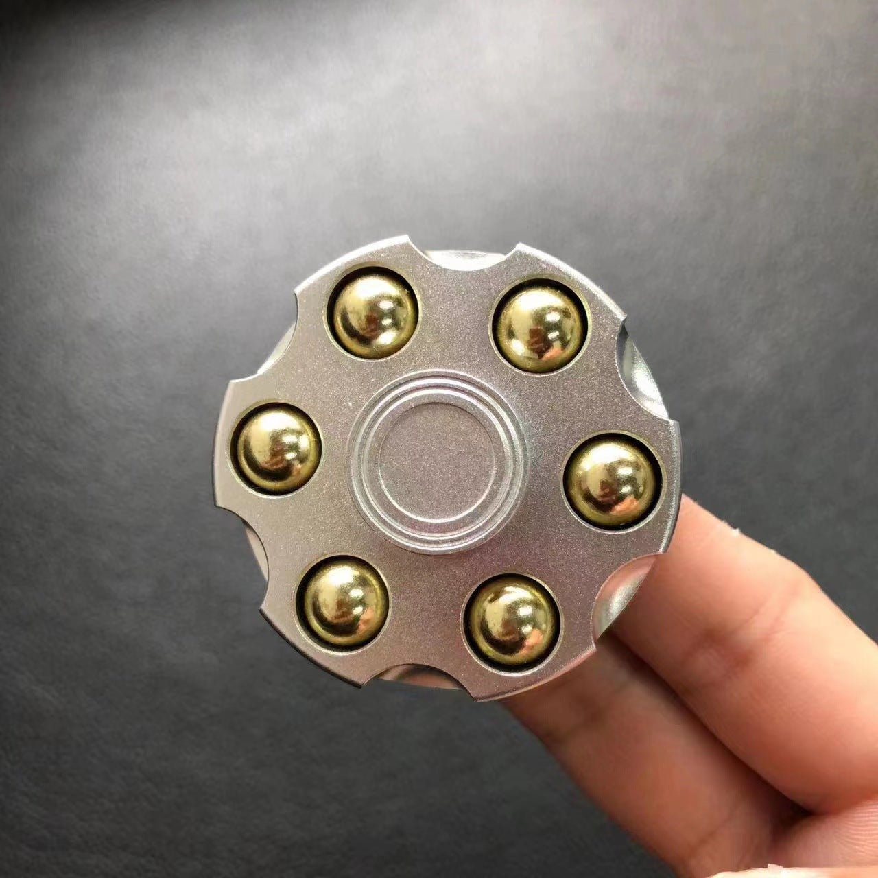 Unique Brass Gun Revolver Bullet Fidget Toy Spinner Copper Hand Spinners Detachable Rotating Sensory Finger Top For Kids Adults