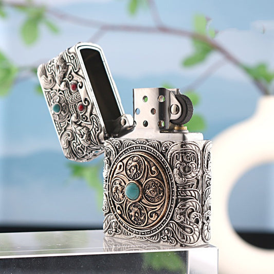 Cloud-patterned Four Symbols Rotating-core Stamped Armor Lighter