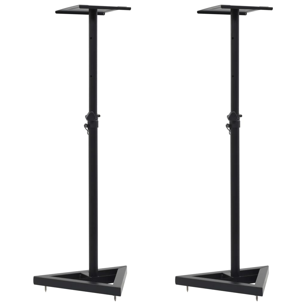 Studio Monitor Speaker Stands, 2-Pack, Black Steel