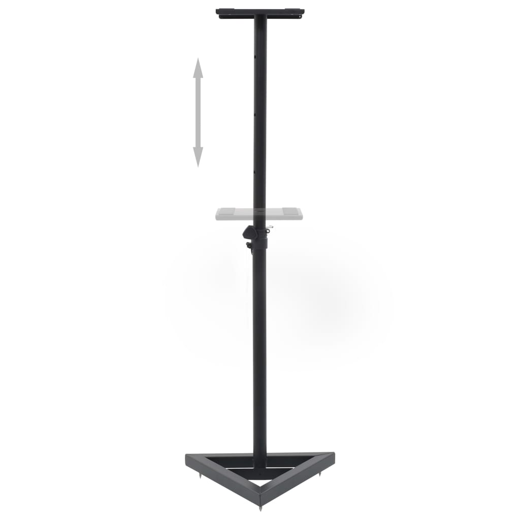 Studio Monitor Speaker Stands, 2-Pack, Black Steel