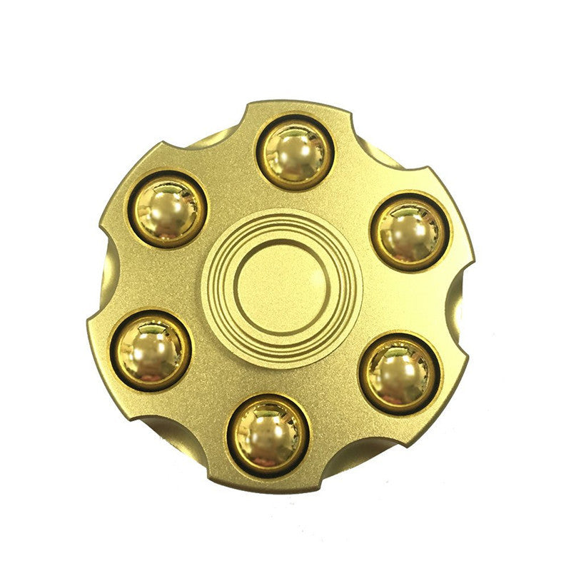 Unique Brass Gun Revolver Bullet Fidget Toy Spinner Copper Hand Spinners Detachable Rotating Sensory Finger Top For Kids Adults
