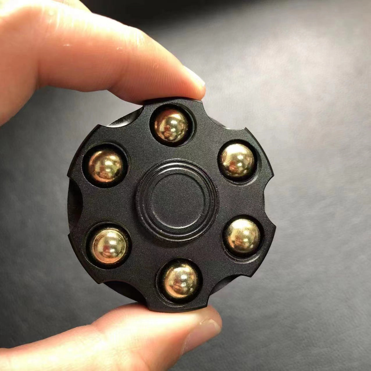 Unique Brass Gun Revolver Bullet Fidget Toy Spinner Copper Hand Spinners Detachable Rotating Sensory Finger Top For Kids Adults