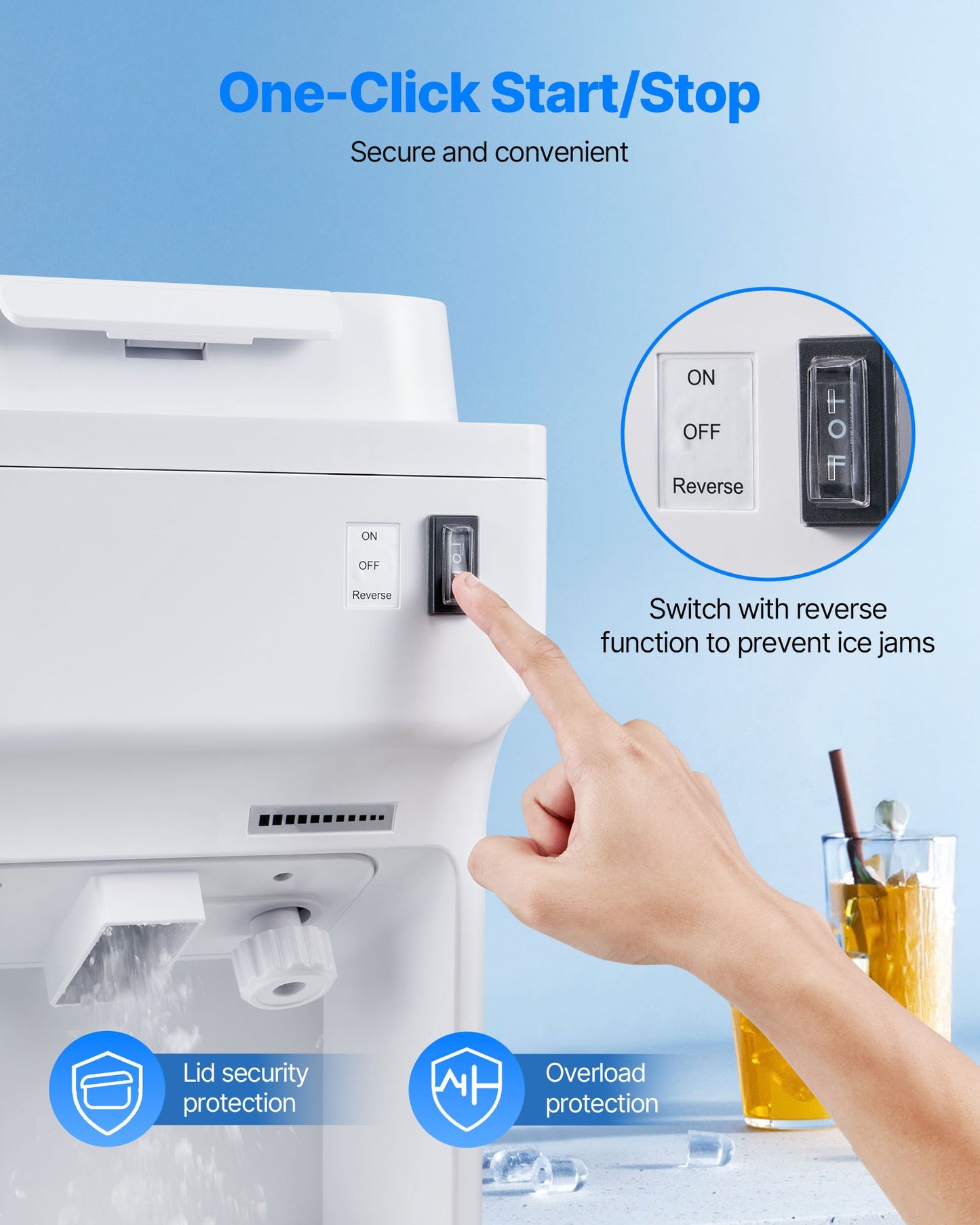 Commercial Ice Shaver 220LBS/H Electric Snow Cone Maker Ice Crusher White