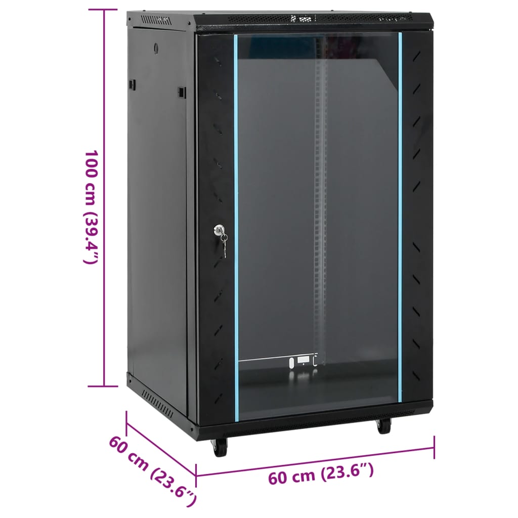 18U Network Cabinet on Wheels 19" IP20 60x