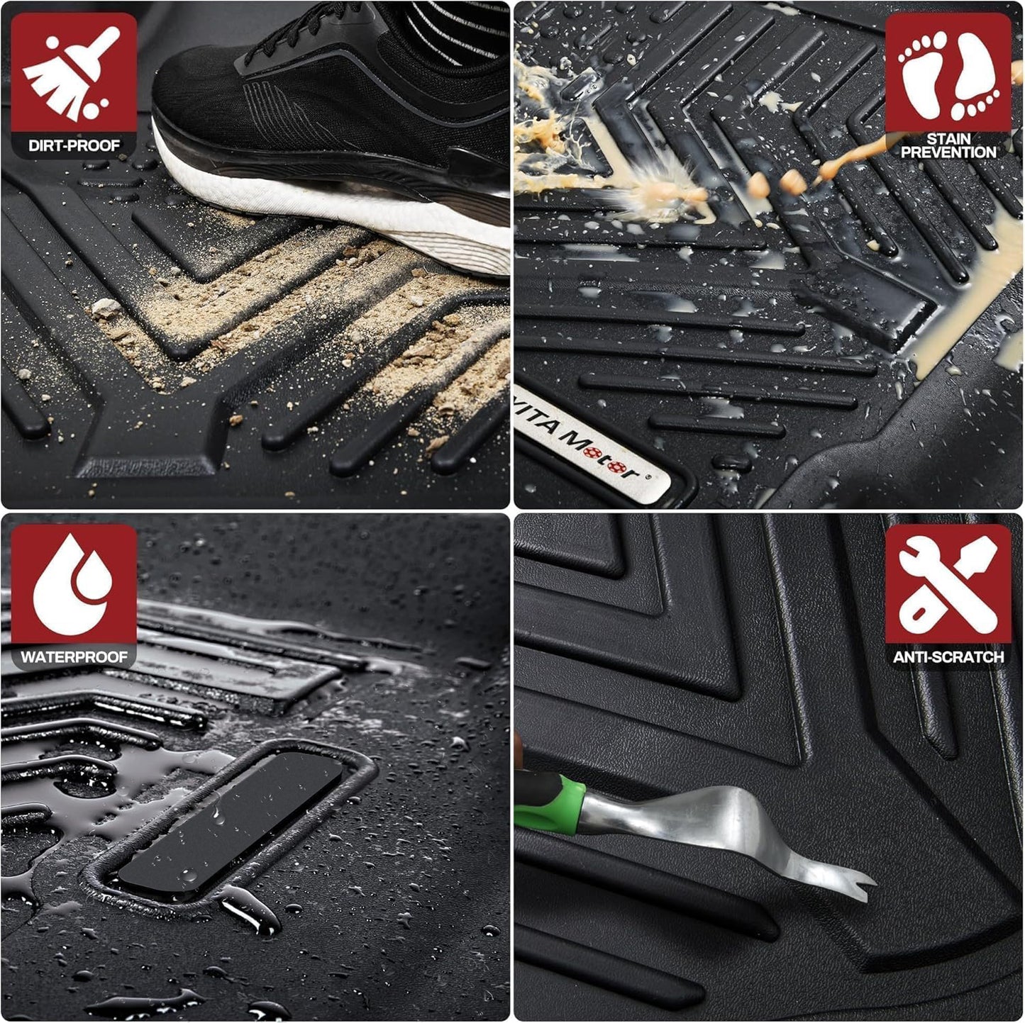 Floor Mats Fit For 2018-2023 Mazda CX-5, TPE All Weather Custom Fit Floor Liners For Mazda CX5, 1st & 2nd Row Car Mats Accessories, Black